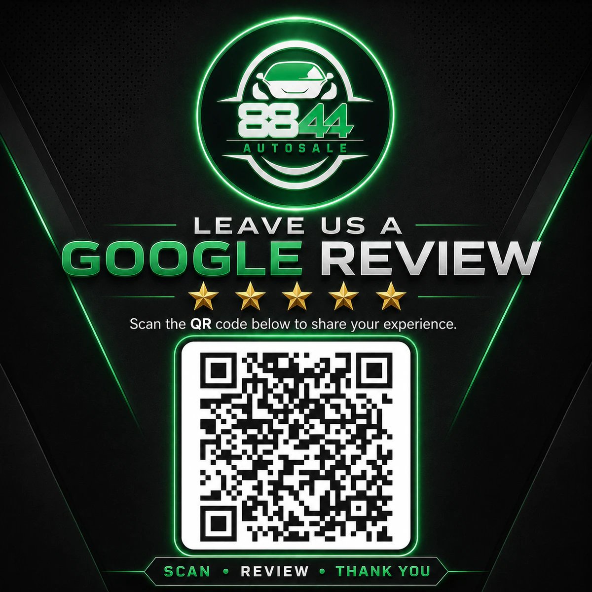 Scan to leave a Google review for Dynasty Auto Selection Inc